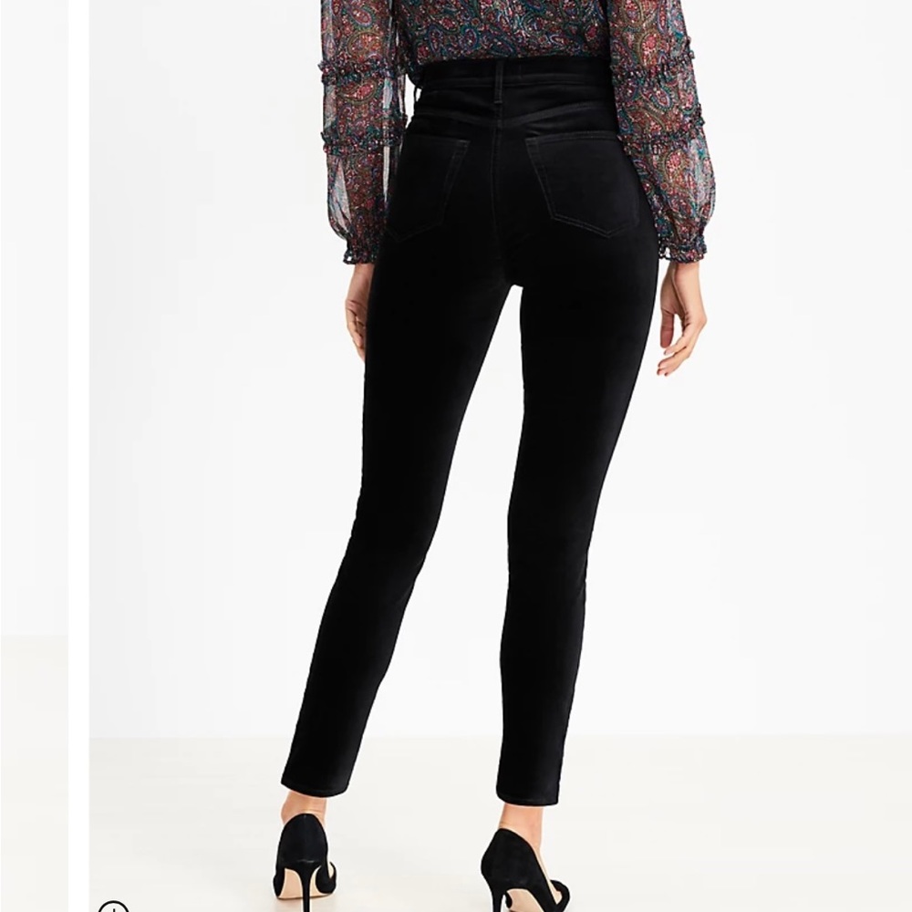 NWT LOFT Petite Velvet Skinny Pants, Black size 26